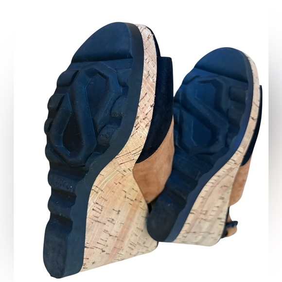 New Sam Edelman women’s wedge sandals suede leather upper cork heels Size 6.5 - Picture 6 of 8